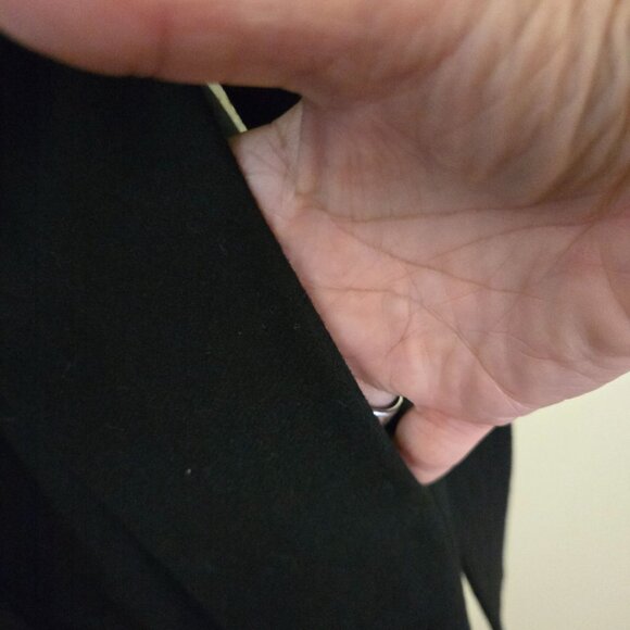 COS Black Wool Cashmere Short Sleeve Midi Coat Dress Belted Hidden Button Size M - Picture 4 of 10